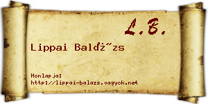 Lippai Balázs névjegykártya